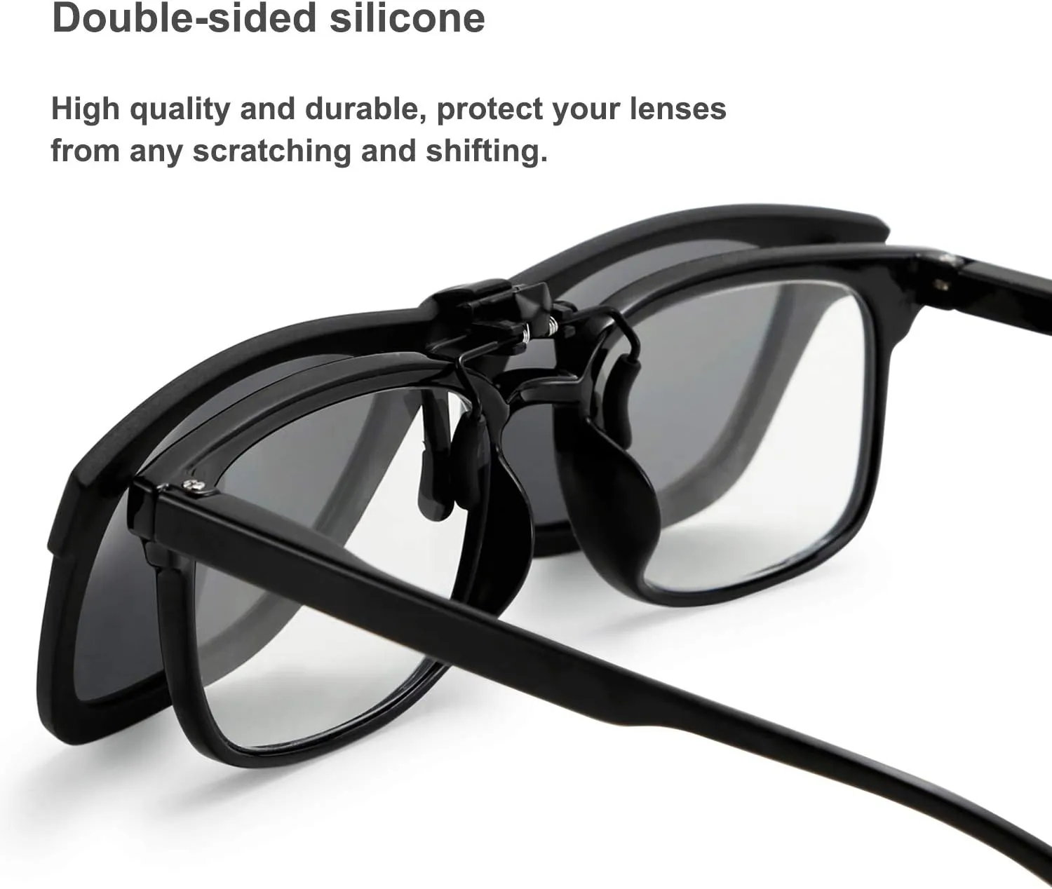 FEISEDY Classic Polarized Rectangular Clip-On Sunglasses Men Women for Eyewear Glasses B2605