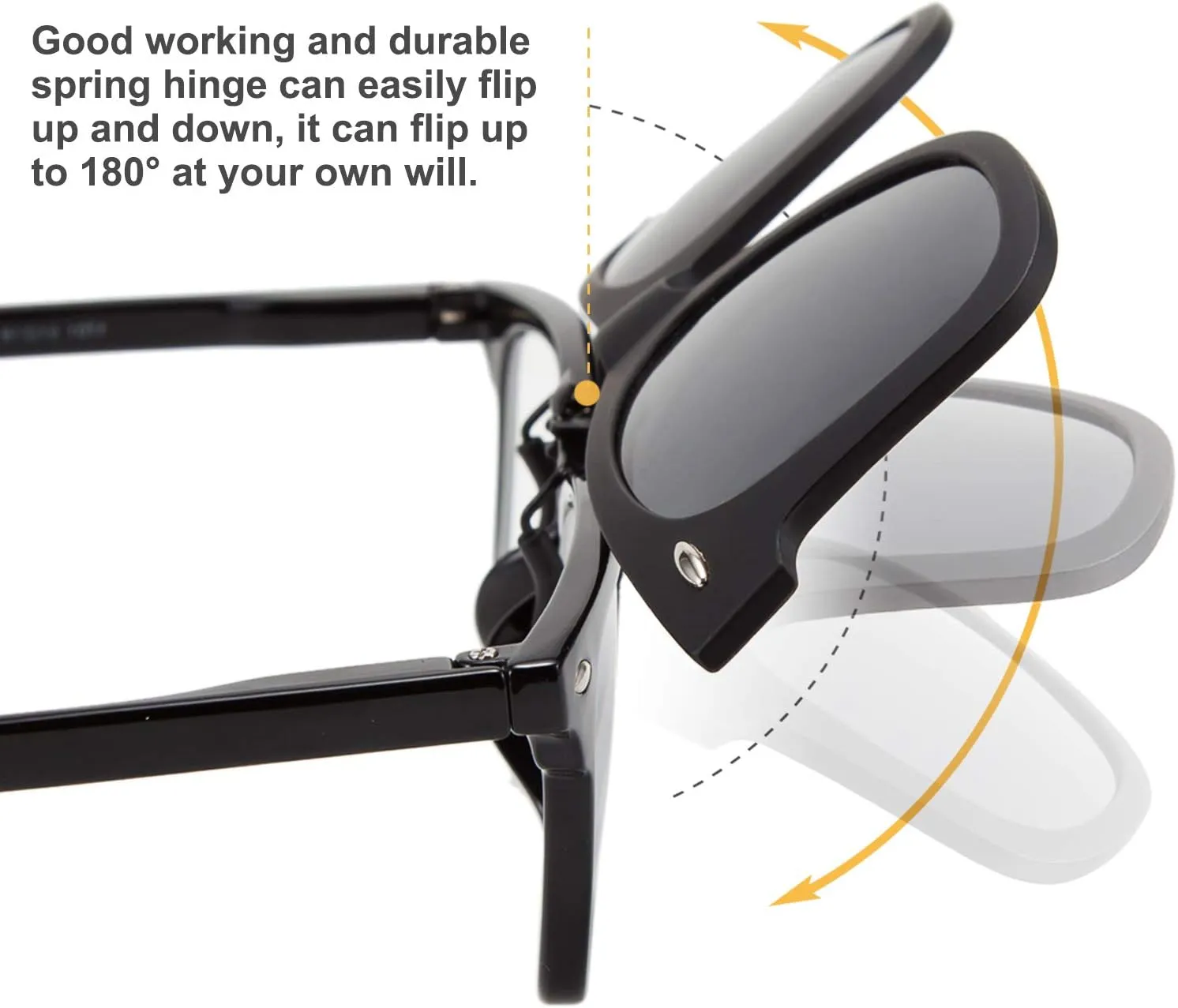 FEISEDY Classic Polarized Rectangular Clip-On Sunglasses Men Women for Eyewear Glasses B2605