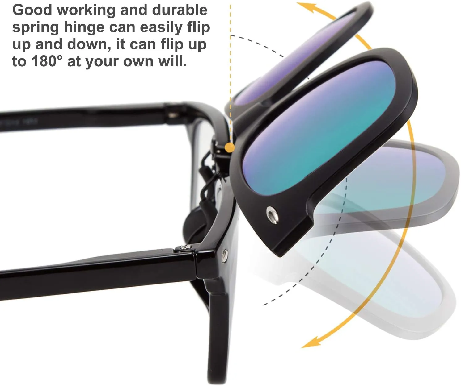 FEISEDY Classic Polarized Rectangular Clip-On Sunglasses Men Women for Eyewear Glasses B2605