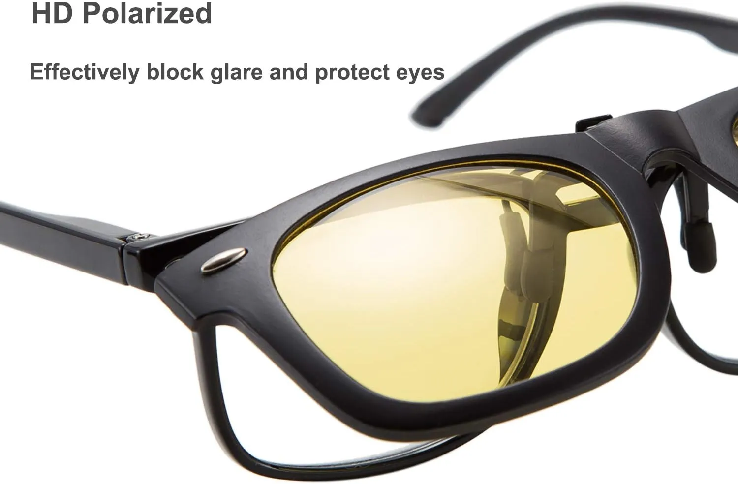 FEISEDY Classic Polarized Rectangular Clip-On Sunglasses Men Women for Eyewear Glasses B2605