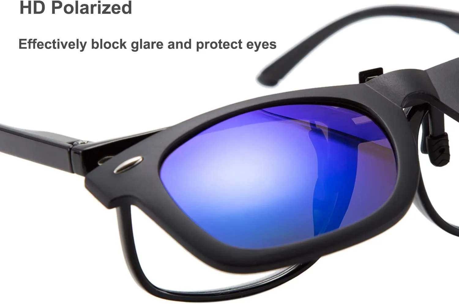FEISEDY Classic Polarized Rectangular Clip-On Sunglasses Men Women for Eyewear Glasses B2605