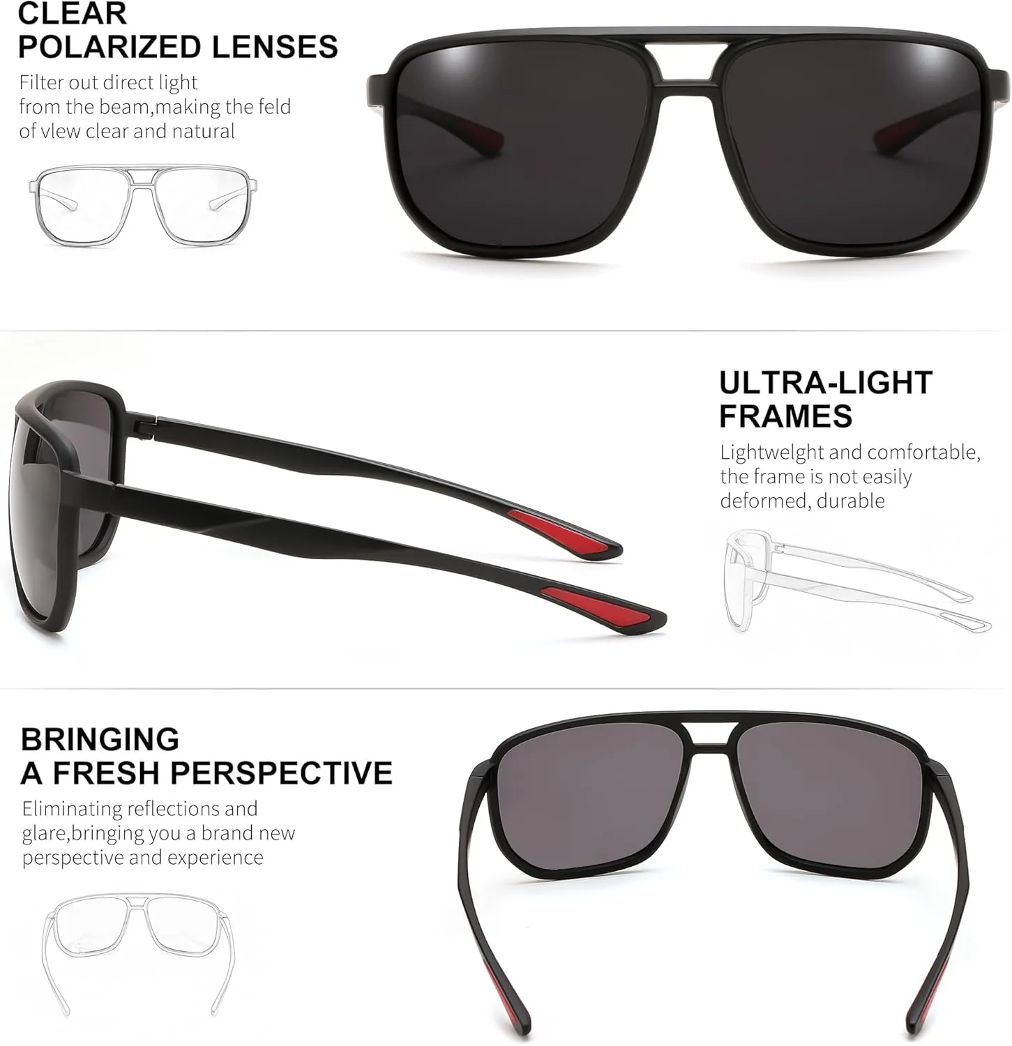 FEISEDY Mens Sunglasses, Sunglasses Polarized, Aviator Sunglasses for Driving Fishing Sports Mens Sun Glasses B0205