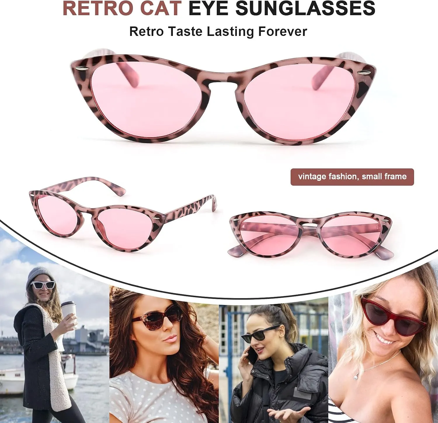 FEISEDY Retro Cat Eye Sunglasses Women Men Vintage Small Cateye UV400 Sunglasses B2617