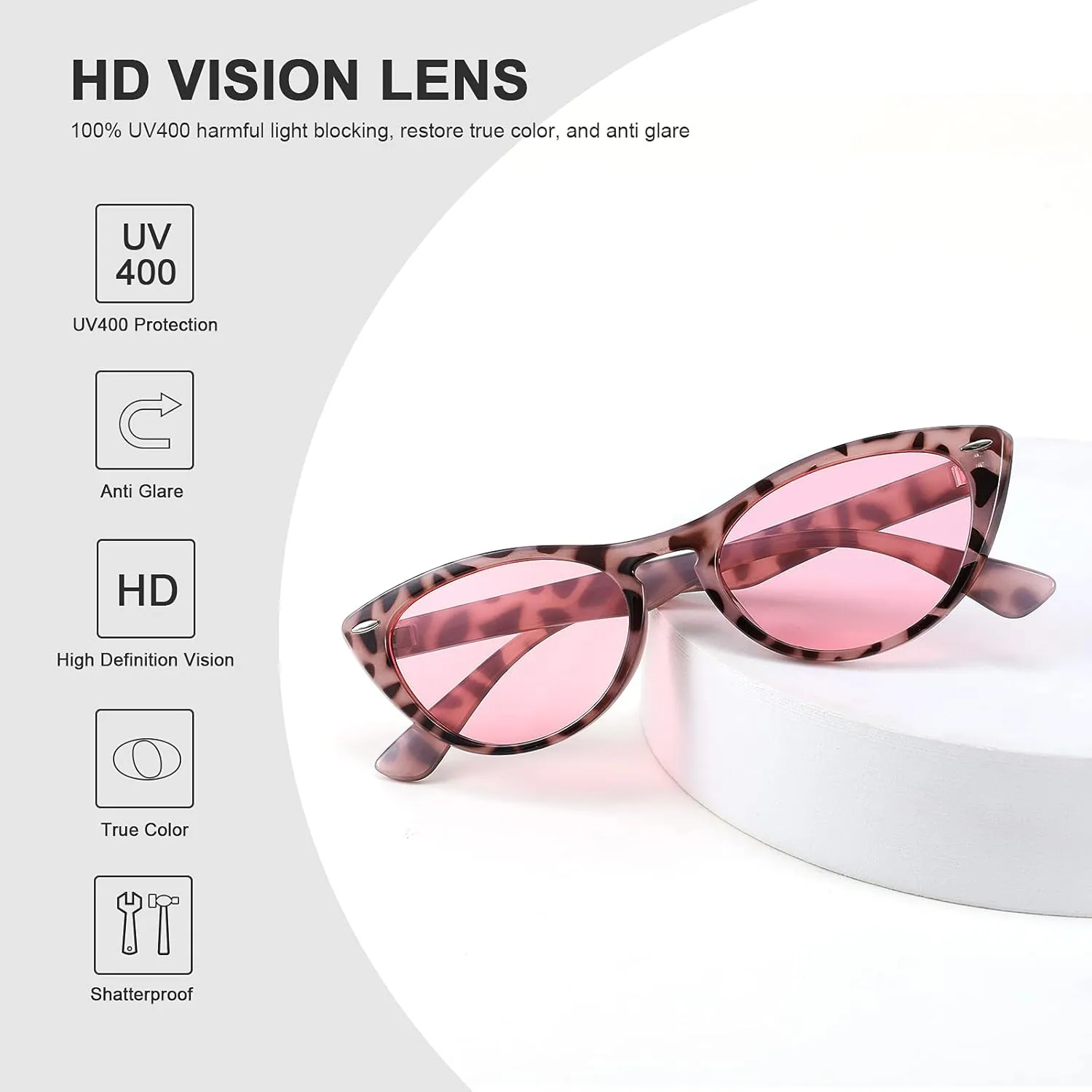 FEISEDY Retro Cat Eye Sunglasses Women Men Vintage Small Cateye UV400 Sunglasses B2617