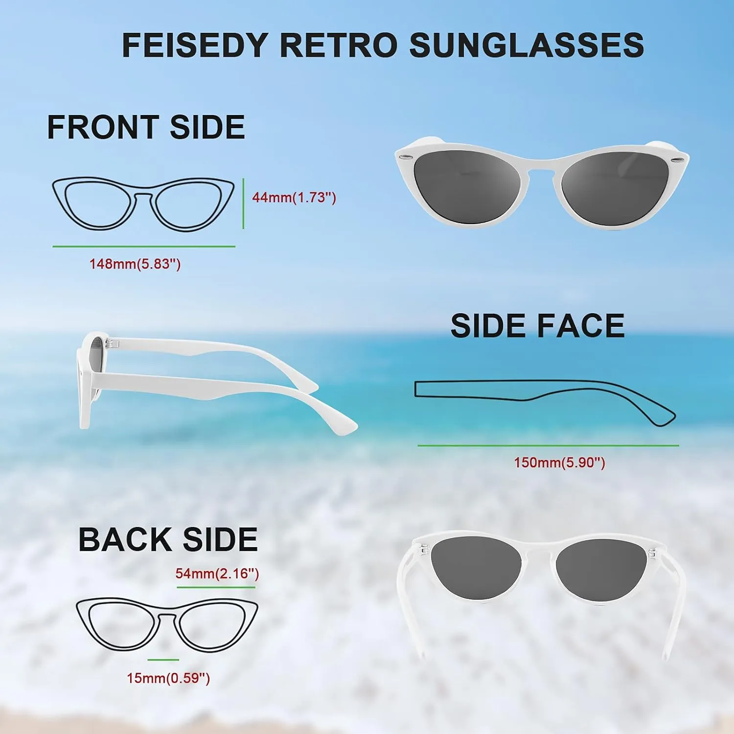 FEISEDY Retro Cat Eye Sunglasses Women Men Vintage Small Cateye UV400 Sunglasses B2617