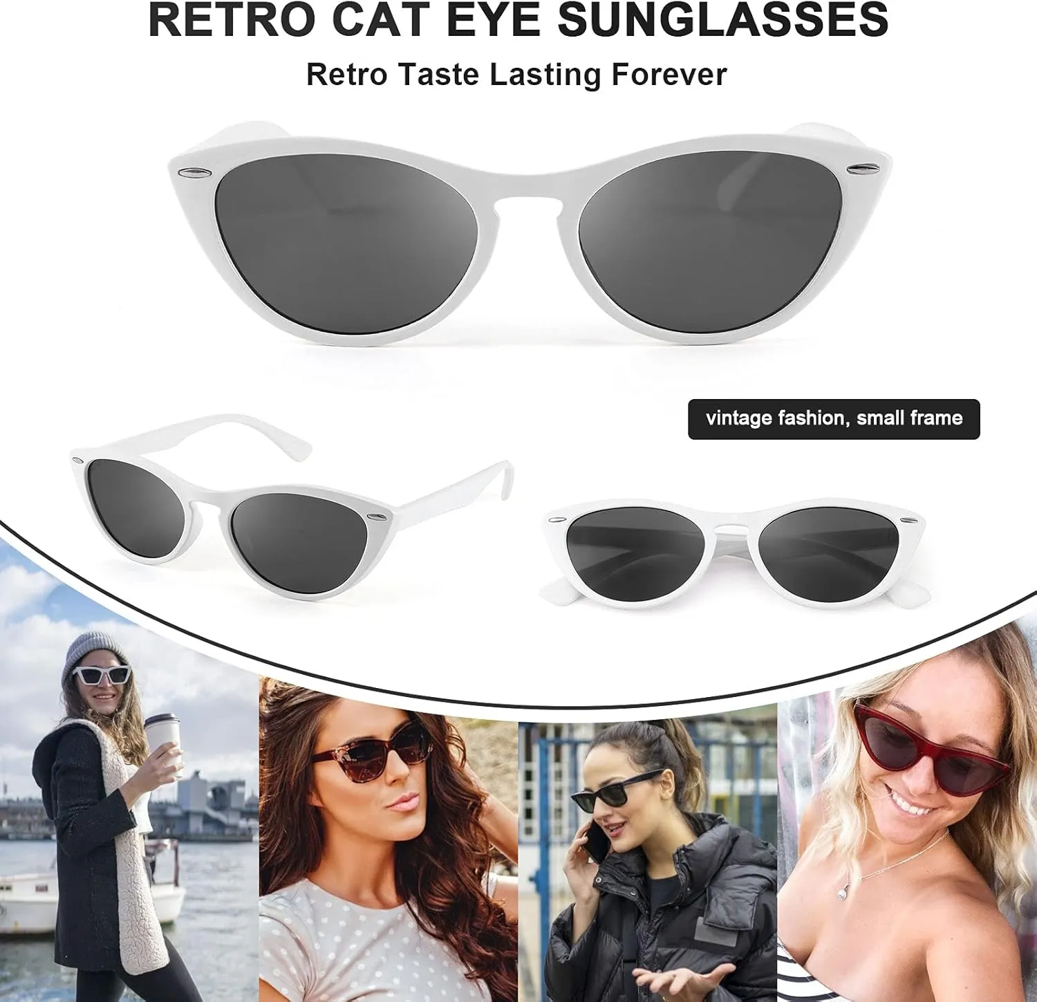 FEISEDY Retro Cat Eye Sunglasses Women Men Vintage Small Cateye UV400 Sunglasses B2617