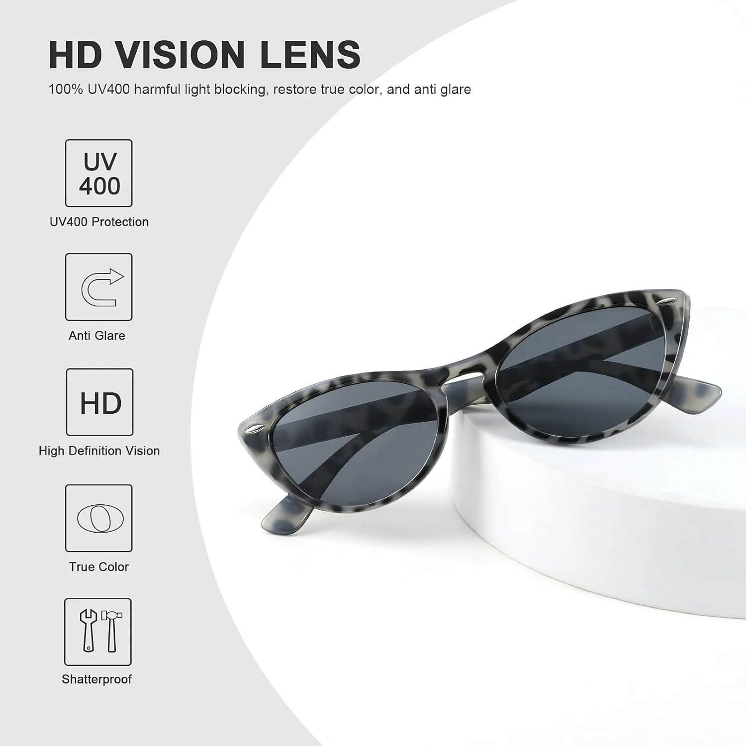 FEISEDY Retro Cat Eye Sunglasses Women Men Vintage Small Cateye UV400 Sunglasses B2617