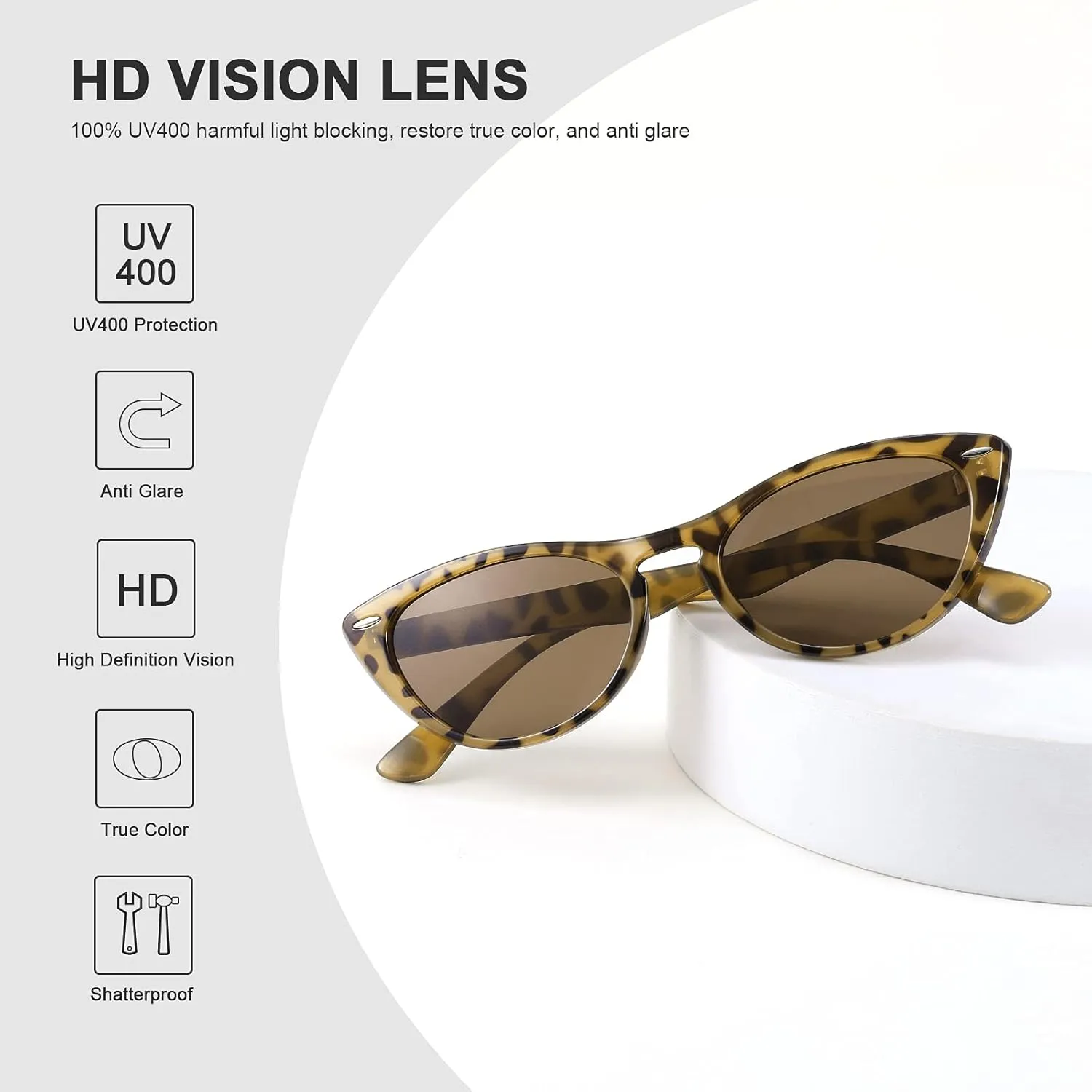 FEISEDY Retro Cat Eye Sunglasses Women Men Vintage Small Cateye UV400 Sunglasses B2617