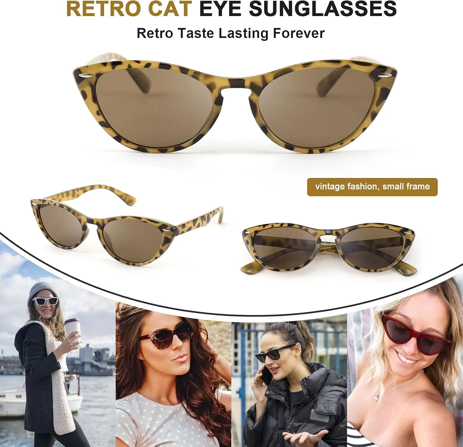 FEISEDY Retro Cat Eye Sunglasses Women Men Vintage Small Cateye UV400 Sunglasses B2617