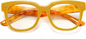 FEISEDY Retro Square Thick Big Frame Blue Light Blocking Reading Glasses Anti Glare Digital Eyestrain Reader B2523