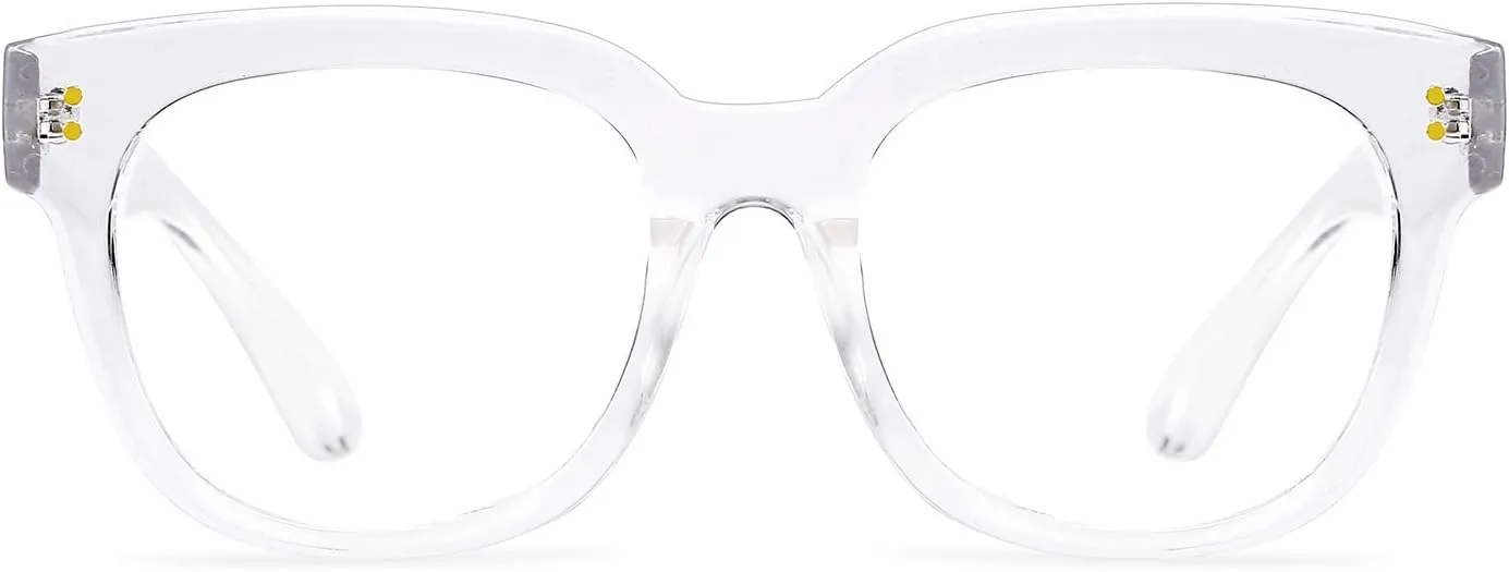 FEISEDY Retro Square Thick Big Frame Blue Light Blocking Reading Glasses Anti Glare Digital Eyestrain Reader B2523