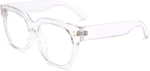 FEISEDY Retro Square Thick Big Frame Blue Light Blocking Reading Glasses Anti Glare Digital Eyestrain Reader B2523