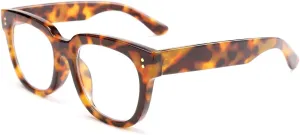 FEISEDY Retro Square Thick Big Frame Blue Light Blocking Reading Glasses Anti Glare Digital Eyestrain Reader B2523