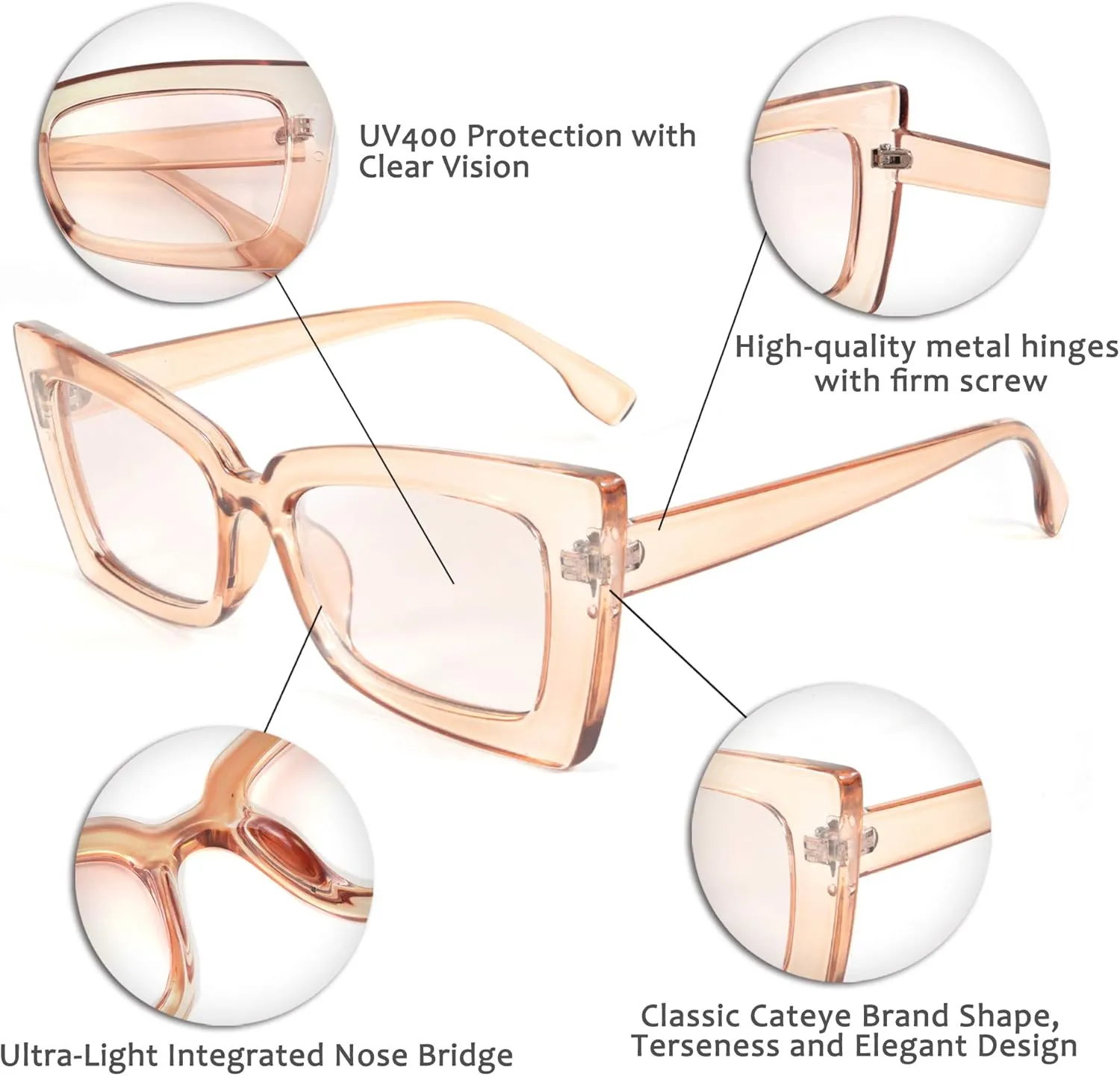 FEISEDY Vintage Small Sunglasses Rectangle Frame Retro Cateye Sunglasses for Women Men B2633