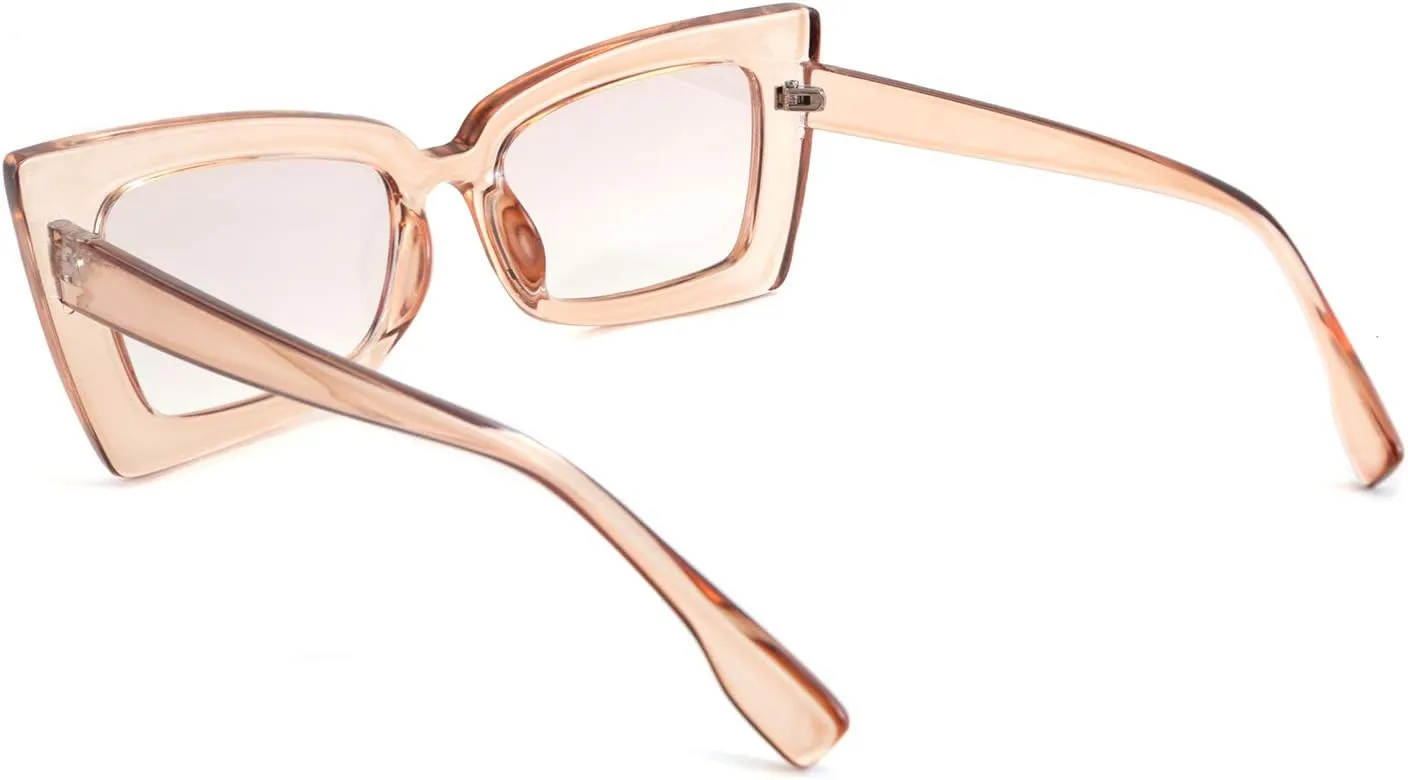 FEISEDY Vintage Small Sunglasses Rectangle Frame Retro Cateye Sunglasses for Women Men B2633