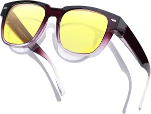 Fitover Night Driving Glasses for Women Men, Polarized Anti Glare Night Vision Pro Glasses TS1010