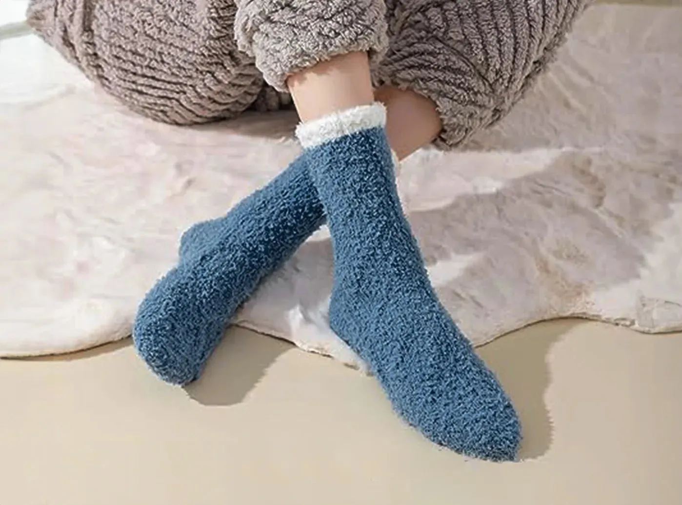 FitVille Women's SureFoot Indoor Cozy Socks V3, 3-Pair Pack