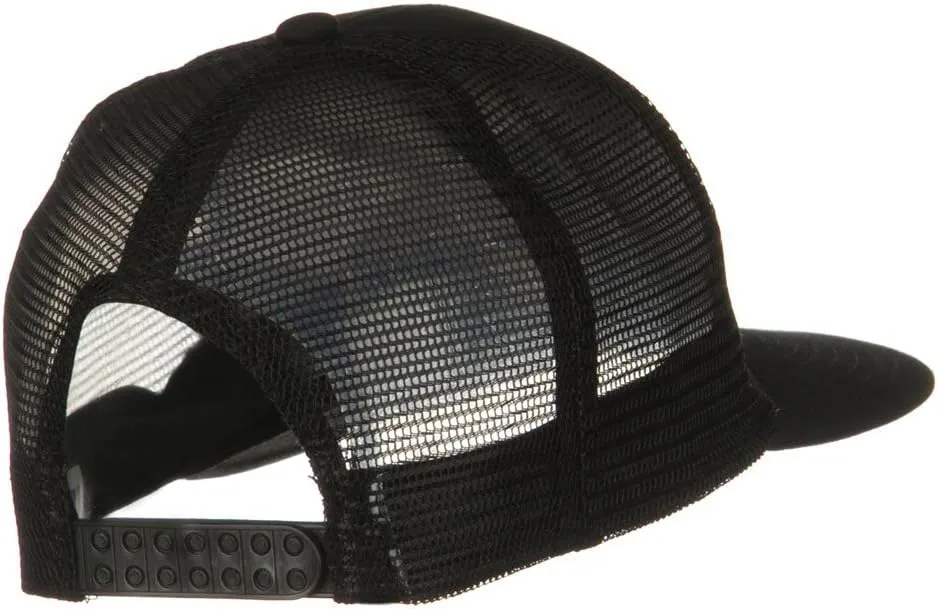 Flat Bill Snap Back Mesh Cap