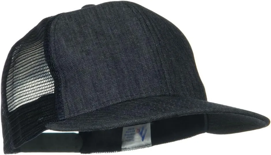 Flat Bill Snap Back Mesh Cap