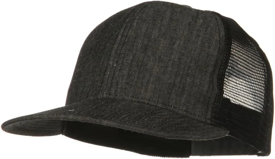 Flat Bill Snap Back Mesh Cap