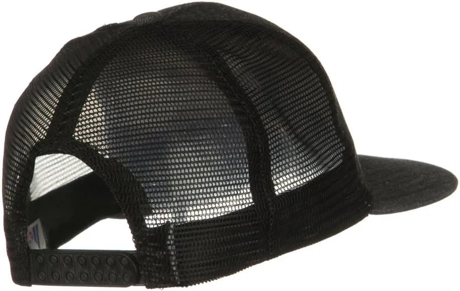Flat Bill Snap Back Mesh Cap