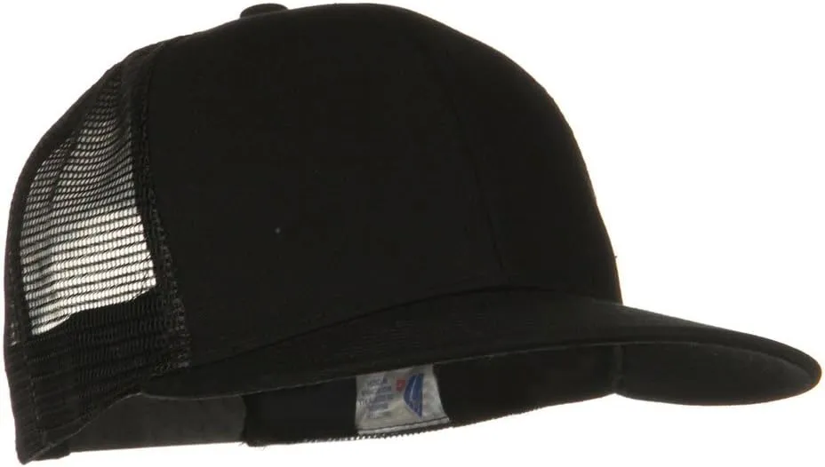 Flat Bill Snap Back Mesh Cap