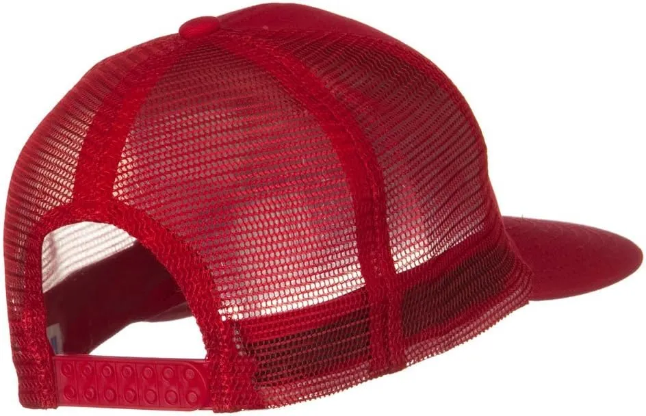 Flat Bill Snap Back Mesh Cap
