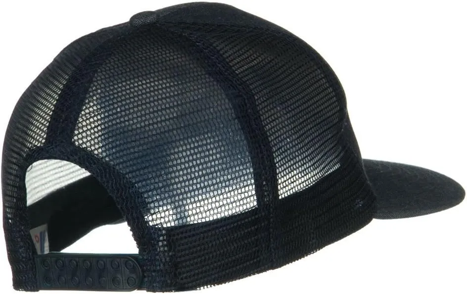 Flat Bill Snap Back Mesh Cap