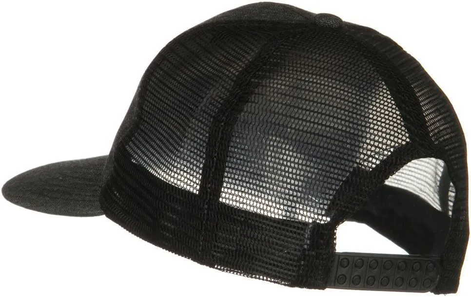 Flat Bill Snap Back Mesh Cap