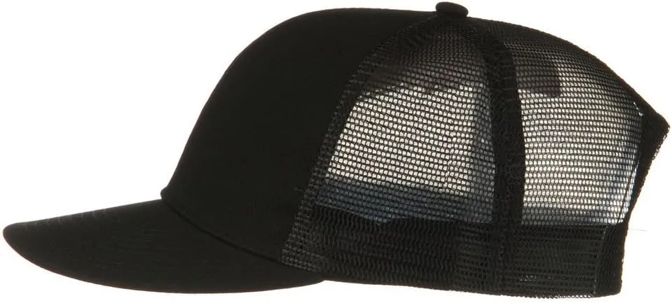 Flat Bill Snap Back Mesh Cap