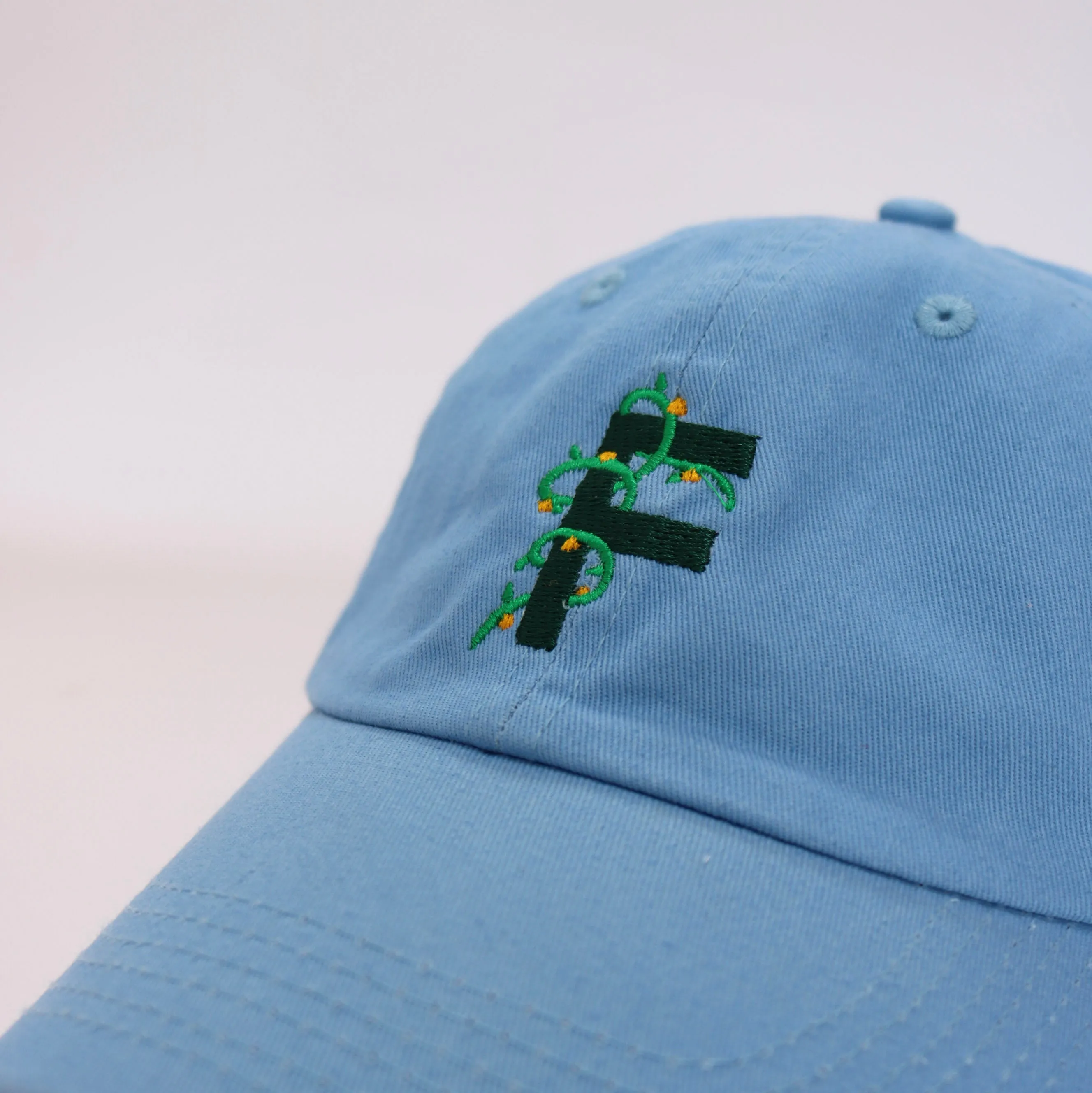 Floral Letter F Dad Hat (Sky Blue)