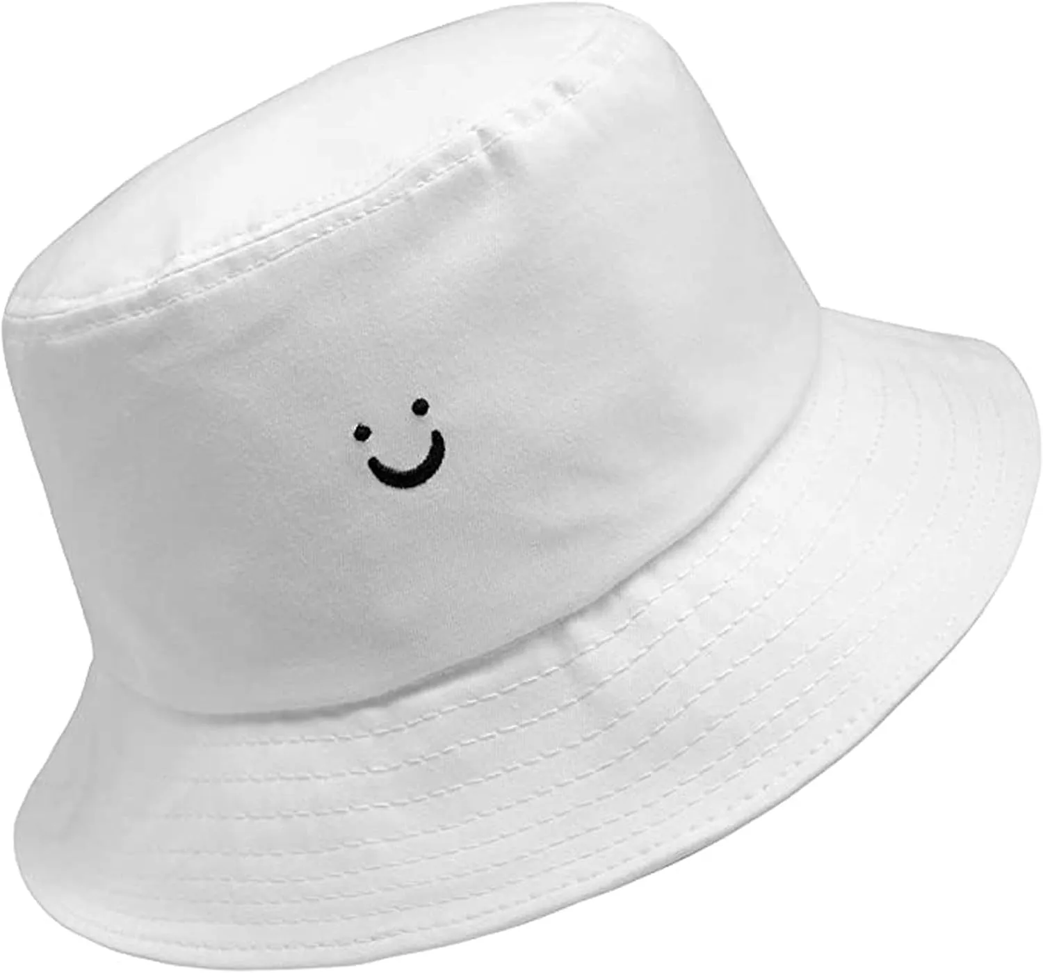 Flower Reversible Bucket Hat Cotton Summer Travel Beach Sun Hats Emboridery for Women Men