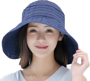 Foldable Empty Top Sun Cap,Summer Outdoor Wide Brim Sunscreen Beach Hat Ponytail Visors