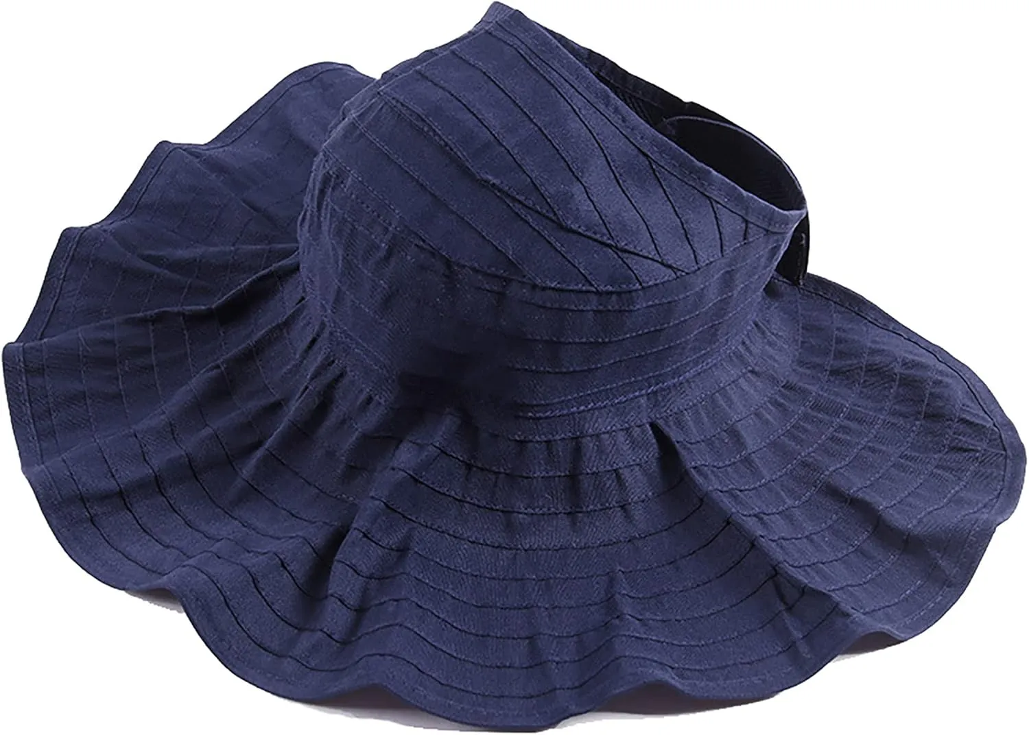 Foldable Empty Top Sun Cap,Summer Outdoor Wide Brim Sunscreen Beach Hat Ponytail Visors