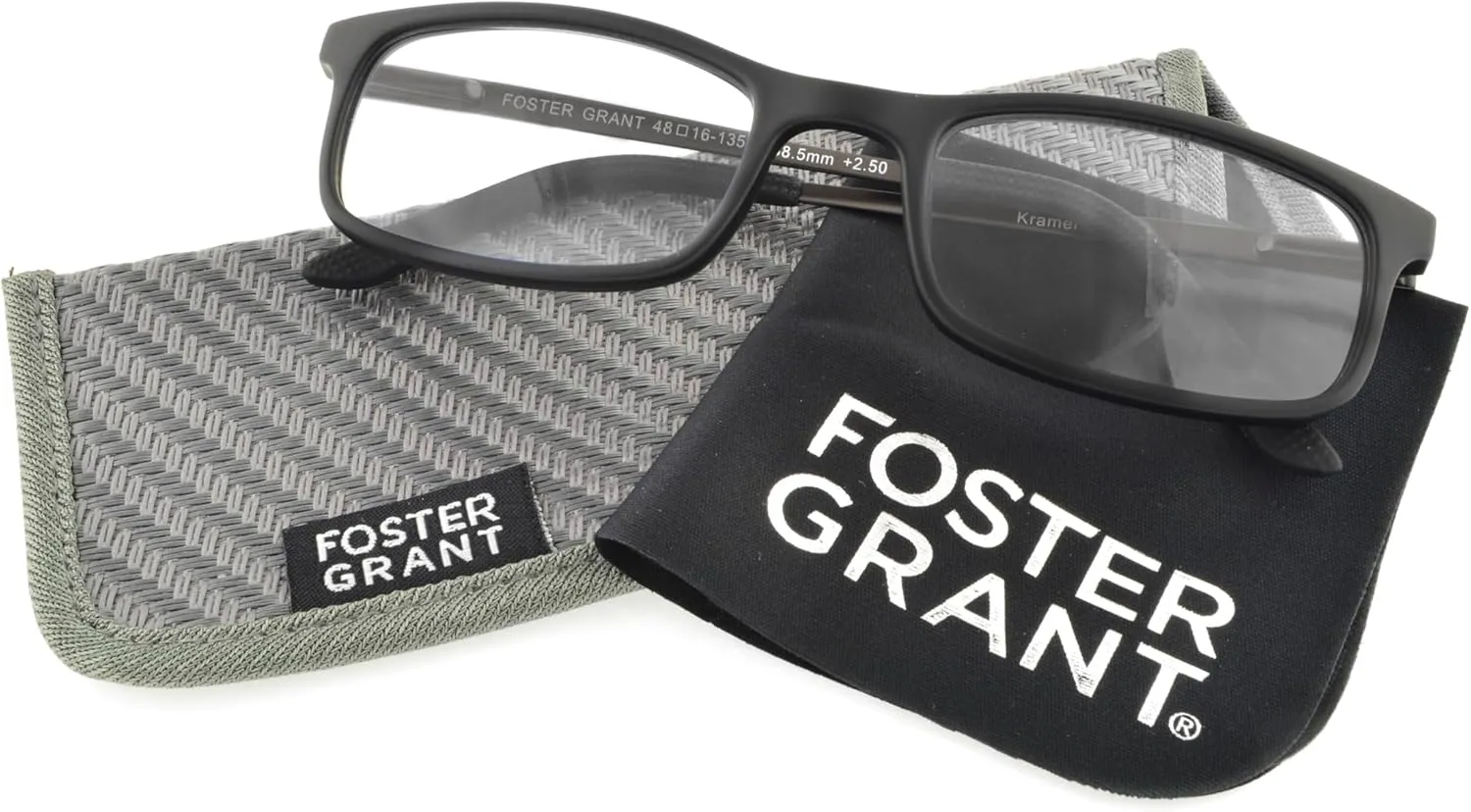 Foster Grant Men's Kramer E.Readers Reading Glasses Rectangular Blue Light Filtering
