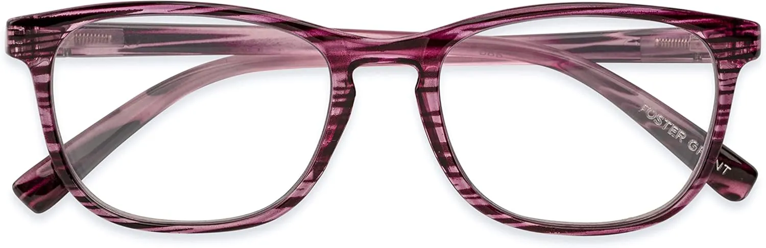 Foster Grant Women's Elana Pop of Power Bifocal Style Blue Light Cat-Eye Reading Glasses