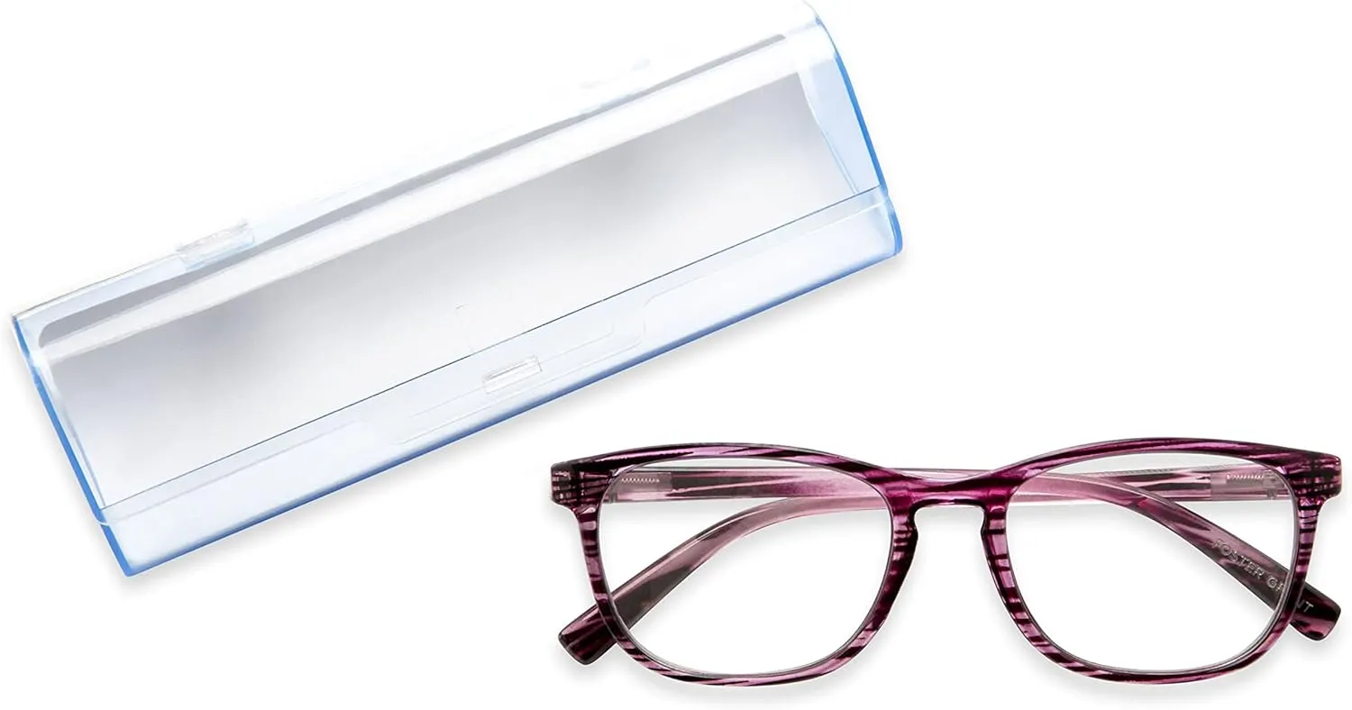 Foster Grant Women's Elana Pop of Power Bifocal Style Blue Light Cat-Eye Reading Glasses