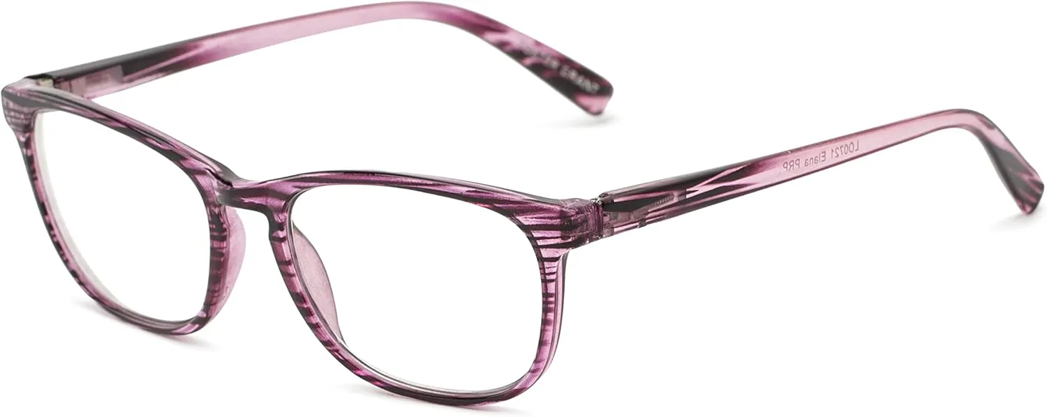 Foster Grant Women's Elana Pop of Power Bifocal Style Blue Light Cat-Eye Reading Glasses