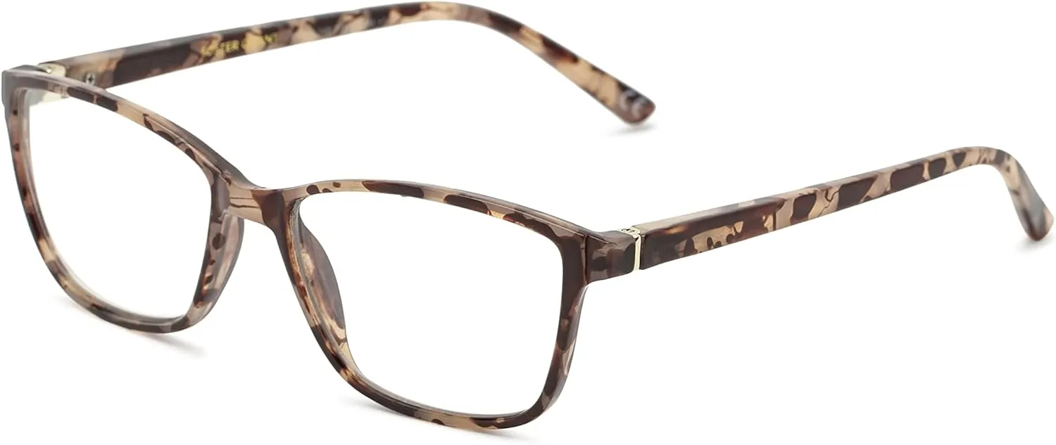 Foster Grant Women's Margo Pop of Power Bifocal Style Blue Light Square Reading Glasses