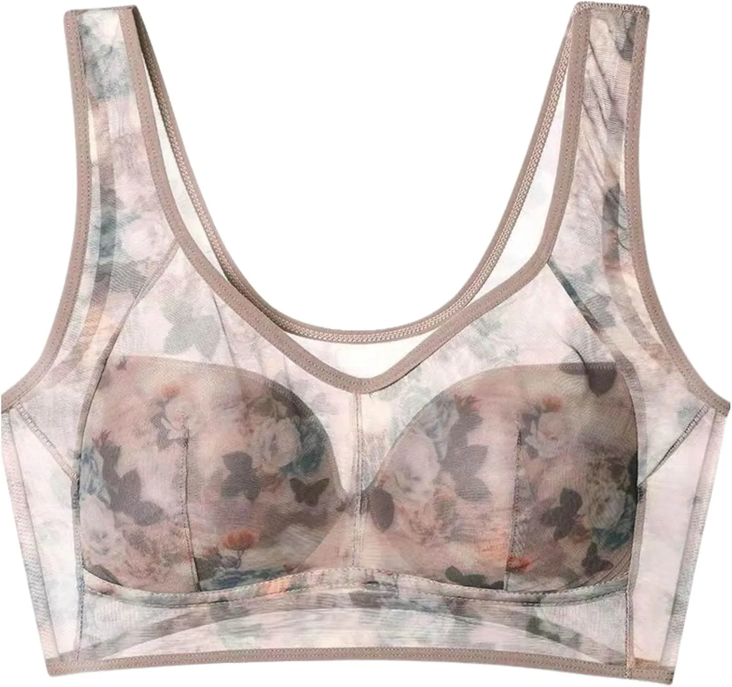 Foxyseniors Bra Lace Buttonless Older Women Comfortable Bra Ice Silk Lace Cooling Comfort Bra Seamless Wireless Push up Bras Plus Size