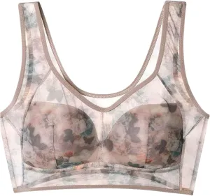 Foxyseniors Bra Lace Buttonless Older Women Comfortable Bra Ice Silk Lace Cooling Comfort Bra Seamless Wireless Push up Bras Plus Size