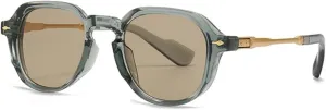 Frame Sunglasses Retro Women Green Brown Round Sun Glasses for Men Uv400