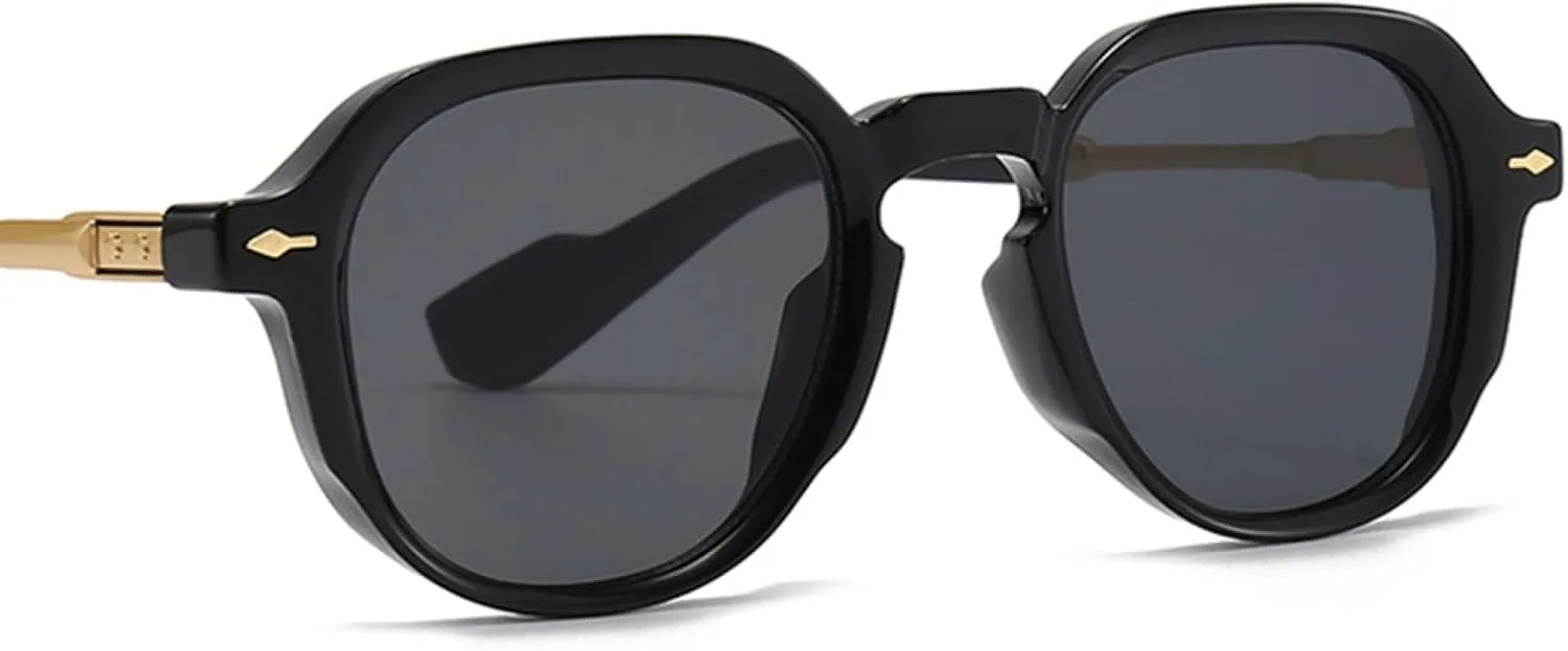Frame Sunglasses Retro Women Green Brown Round Sun Glasses for Men Uv400