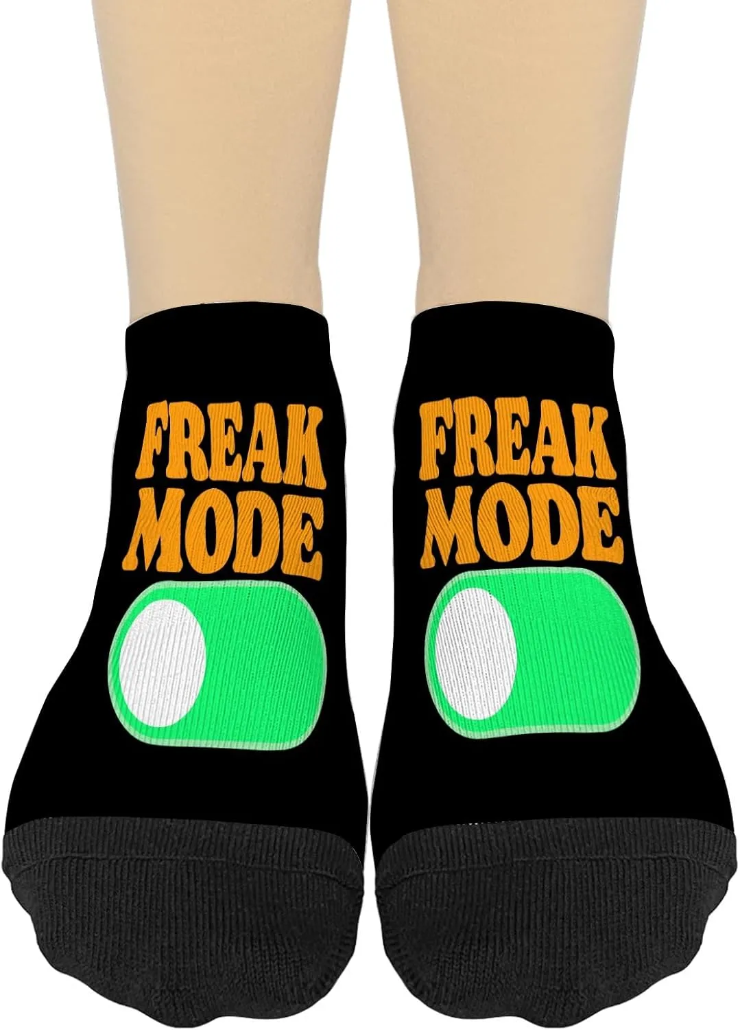 Freak Mode On Socks No Show Humor Freak Mode On Sock
