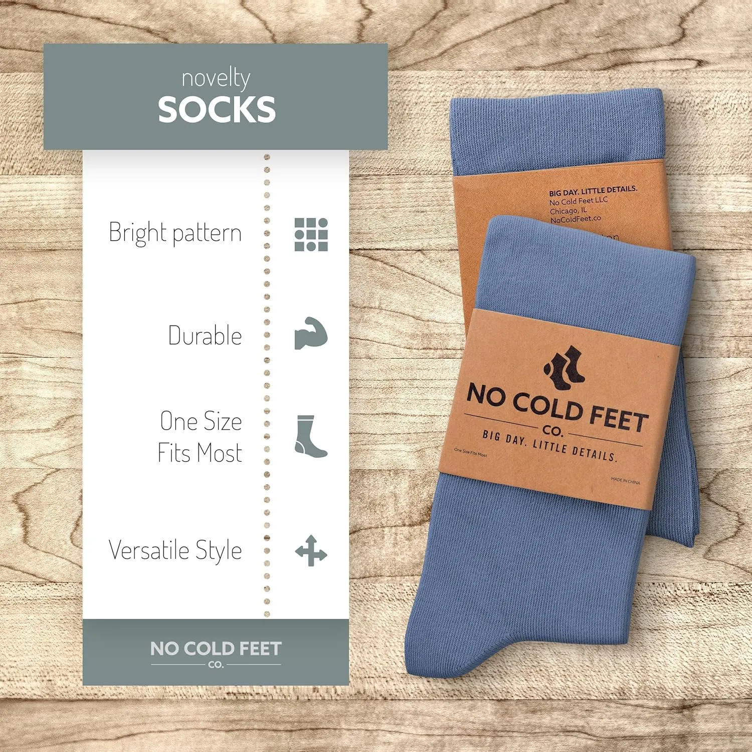 Fun Blue Colorful Novelty Socks for Men for Dress Casual Formal Groomsmen Wedding, 6 Pack
