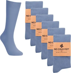 Fun Blue Colorful Novelty Socks for Men for Dress Casual Formal Groomsmen Wedding, 6 Pack