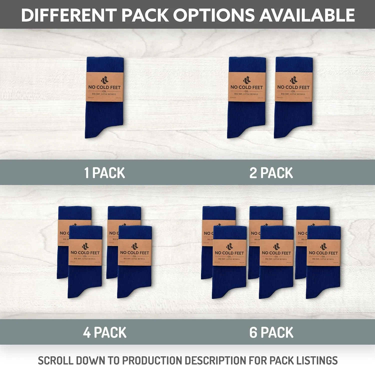 Fun Blue Colorful Novelty Socks for Men for Dress Casual Formal Groomsmen Wedding, 8 Pack