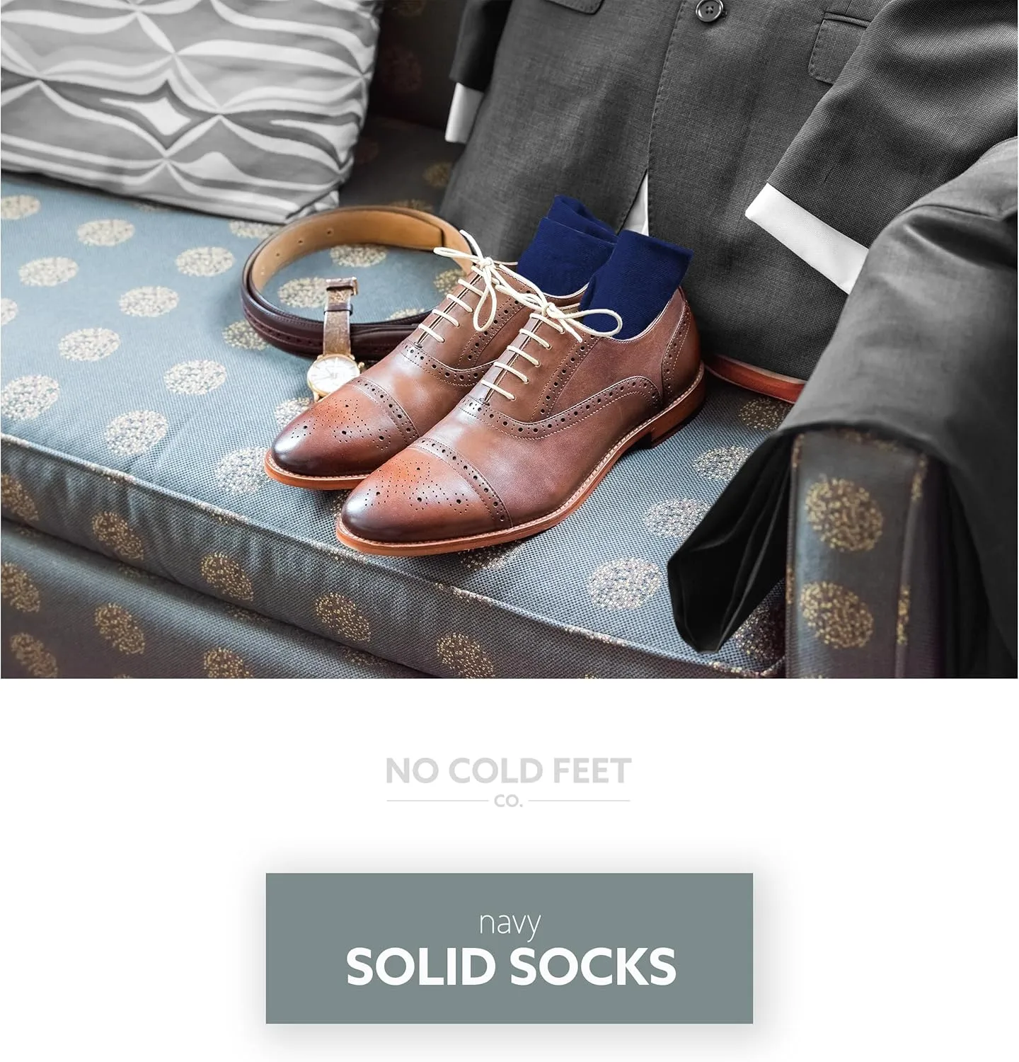 Fun Blue Colorful Novelty Socks for Men for Dress Casual Formal Groomsmen Wedding, 8 Pack