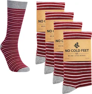 Fun Burgundy Colorful Novelty Socks for Men for Dress Casual Formal Groomsmen Wedding, 4 Pack