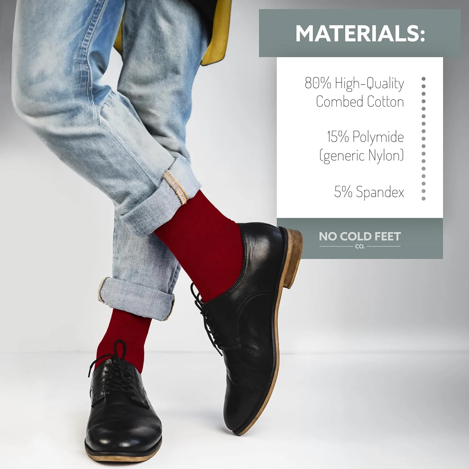 Fun Burgundy Colorful Novelty Socks for Men for Dress Casual Formal Groomsmen Wedding, 6 Pack